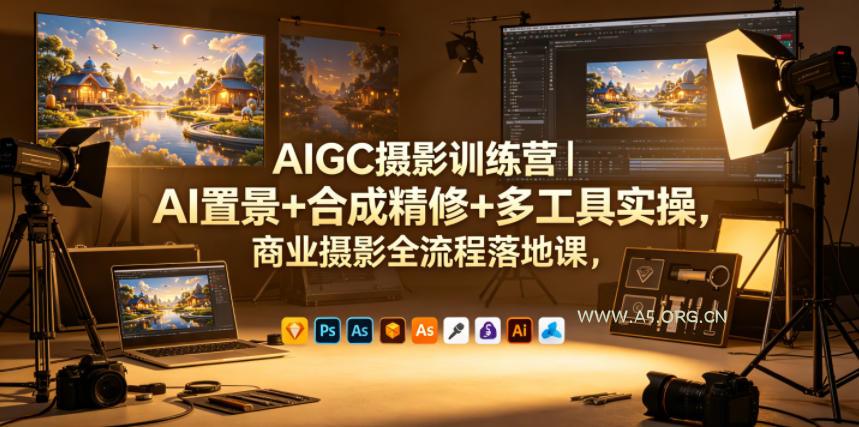 AIGC摄影训练营｜AI置景+合成精修+多工具实操，商业摄影全流程落地课-A5资源网