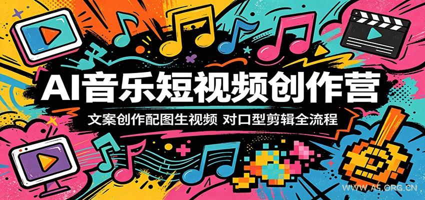 AI音乐短视频创作营：文案创作配图生视频，对口型剪辑全流程-A5资源网