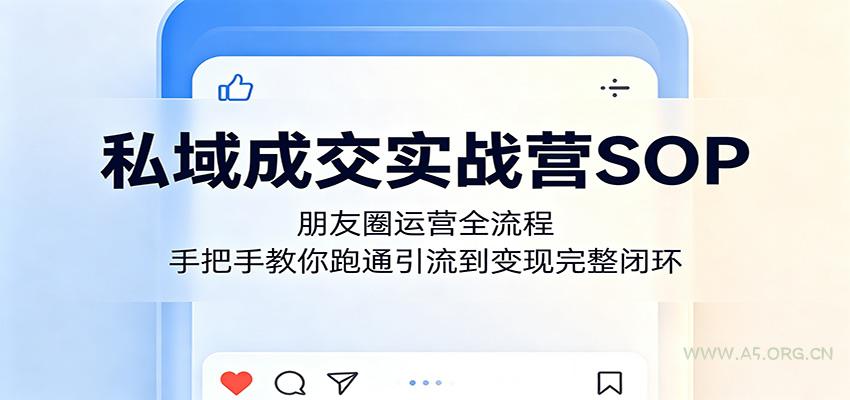 私域成交实战营SOP：朋友圈运营全流程，手把手教你跑通引流到变现完整闭环-A5资源网