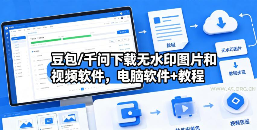 豆包/千问下载无水印图片和视频软件，电脑软件+教程-A5资源网