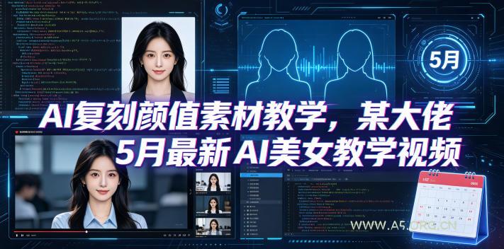 AI复刻颜值素材教学，某大佬5月最新AI美女教学视频，内含4月好物复刻教学-A5资源网