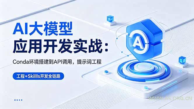AI 大模型应用开发实战：Conda环境搭建到API调用，提示词工程+Skills开发全链路-A5资源网