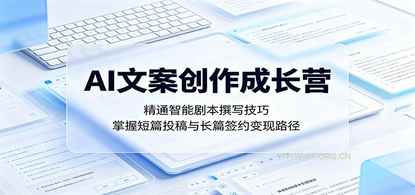 AI文案创作成长营：精通智能剧本撰写技巧，掌握短篇投稿与长篇签约变现路径-A5资源网