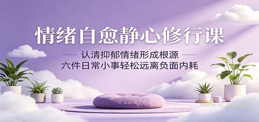 情绪自愈静心修行课：认清抑郁情绪形成根源，六件日常小事轻松远离负面内耗-A5资源网