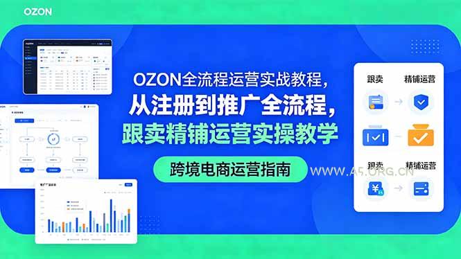 OZON全流程运营实战教程，从注册到推广全流程，跟卖精铺运营实操教学-A5资源网
