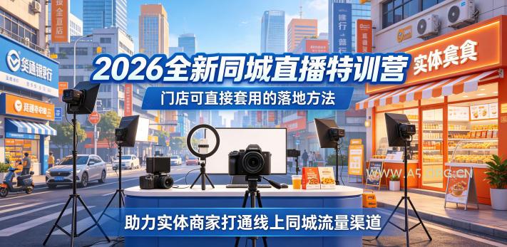 2026全新同城直播特训营,门店可直接套用的落地方法,助力实体商家打通线上同城流量渠道 - A5资源网 2026全新同城直播特训营,门店可直接套用的落地方法,助力实体商家打通线上同城流量渠道