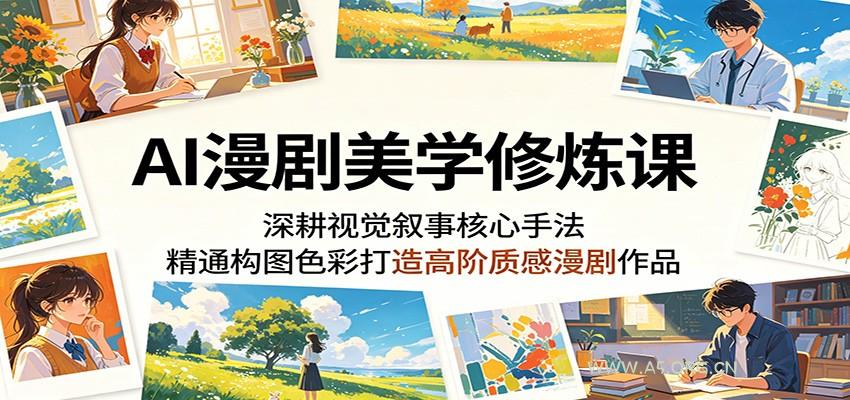 AI漫剧美学修炼课:深耕视觉叙事核心手法,精通构图色彩打造高阶质感漫剧作品-A5资源网