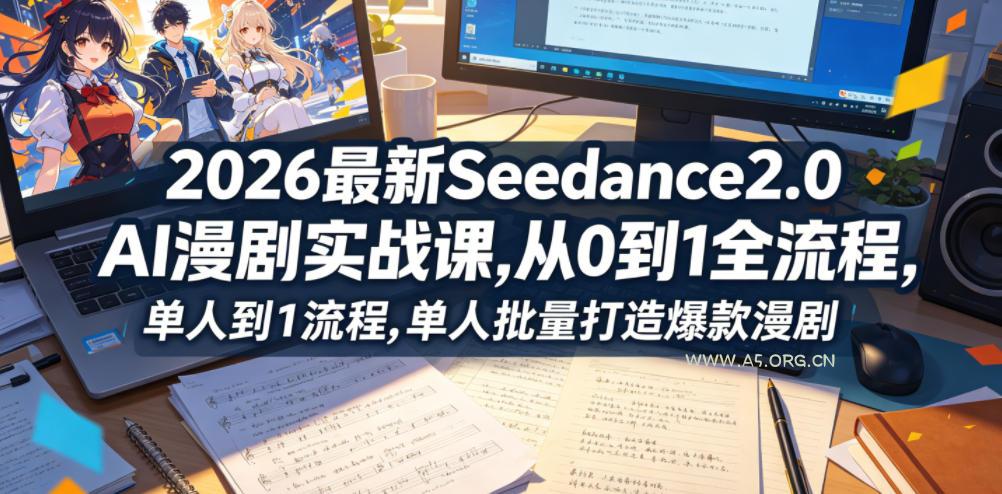 2026最新Seedance2.0 AI漫剧实战课,，从0到1全流程，单人批量打造爆款漫剧-A5资源网
