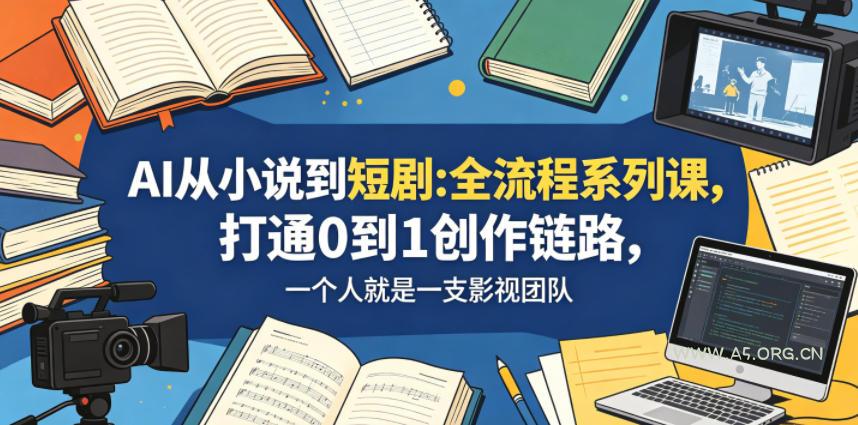 AI从小说到短剧全流程系列课，打通0到1创作链路，一个人就是一支影视团队-A5资源网