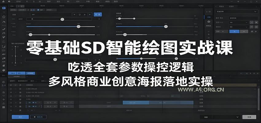 零基础SD智能绘图实战课：吃透全套参数操控逻辑，多风格商业创意海报落地实操-A5资源网