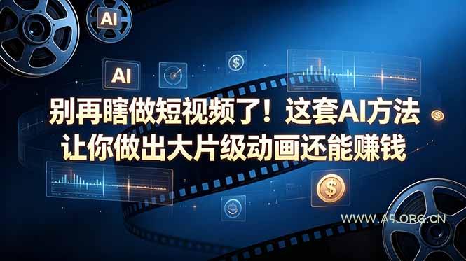 别再瞎做短视频了!这套 AI 方法让你做出大片级动画还能赚钱【原创双语字幕】 - A5资源网 别再瞎做短视频了!这套 AI 方法让你做出大片级动画还能赚钱【原创双语字幕】 - A5资源网