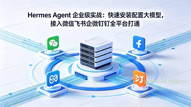 Hermes Agent 企业级实战：快速安装配置大模型，接入微信飞书企微钉钉全平台打通-A5资源网