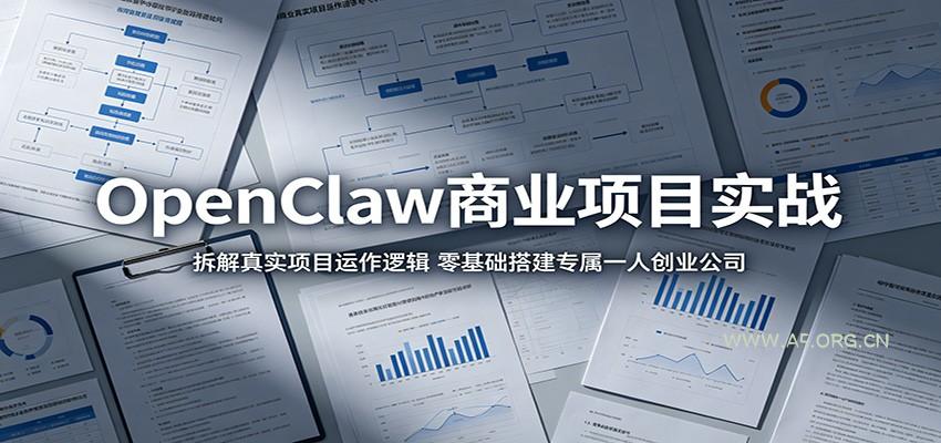 OpenClaw商业项目实战：拆解真实项目运作逻辑，零基础搭建专属一人创业公司-A5资源网