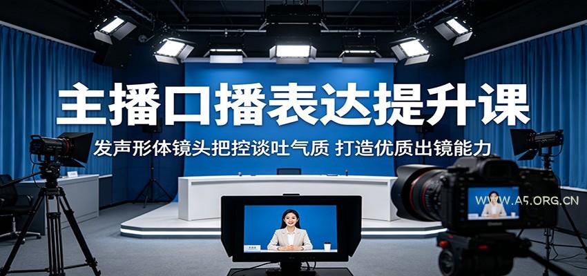 主播口播表达提升课：发声形体镜头把控谈吐气质，打造优质出镜能力-A5资源网