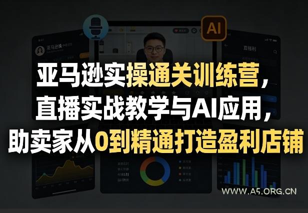 亚马逊实操通关训练营，直播实战教学与AI应用，助卖家从0到精通打造盈利店铺(更新5月23日)-小红泡
