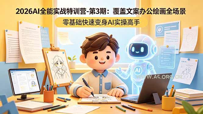 2026AI全能实战特训营-第3期：覆盖文案办公绘画全场景 零基础快速变身AI实操高手-小红泡