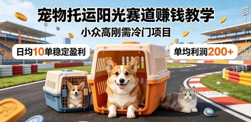 宠物托运阳光赛道賺钱教学，小众高刚需冷门项目，日均10单稳定盈利，单均利润200+-小红泡