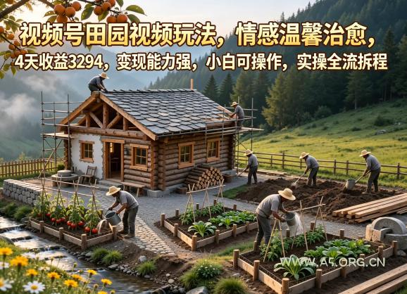 视频号田园视频玩法,情感温馨治愈,4天收益3294,变现能力强,小白可操作,实操全流程拆解 - 小红泡 视频号田园视频玩法,情感温馨治愈,4天收益3294,变现能力强,小白可操作,实操全流程拆解
