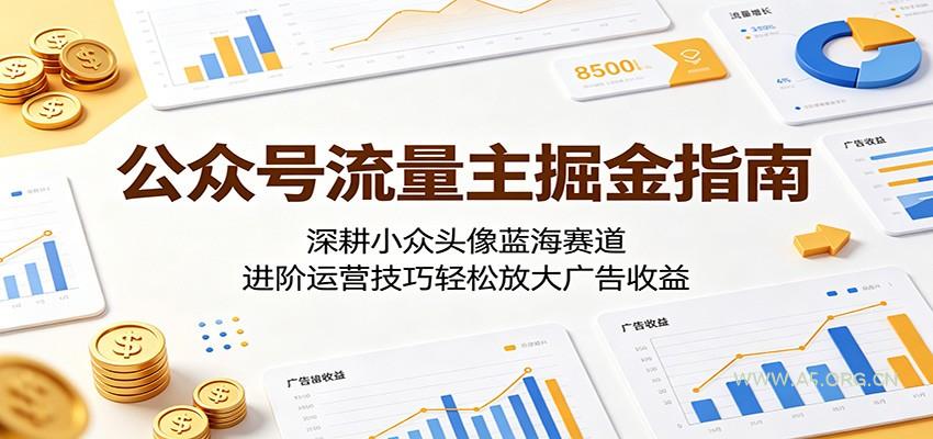 公众号流量主掘金指南:深耕小众头像蓝海赛道,进阶运营技巧轻松放大广告收益-小红泡