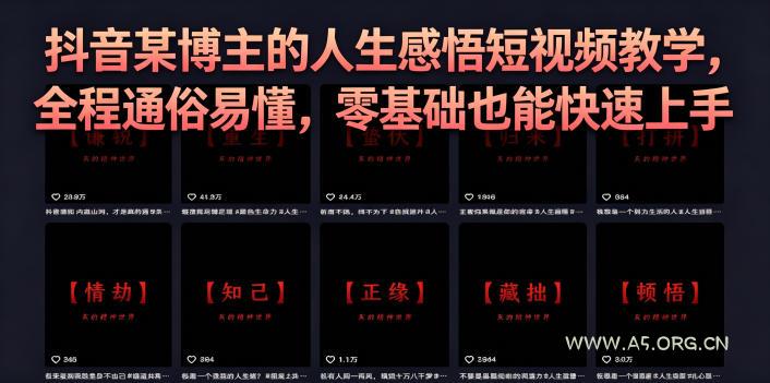 抖音某博主的灰太狼人生感悟短视频教学,全程通俗易懂,零基础也能快速上手 - 小红泡 抖音某博主的灰太狼人生感悟短视频教学,全程通俗易懂,零基础也能快速上手