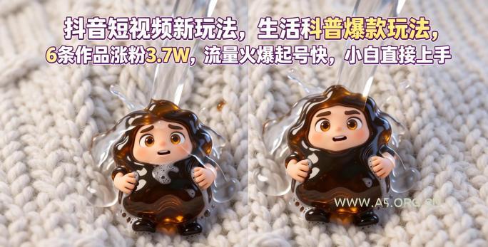 抖音短视频新玩法生活科普爆款玩法,6条作品涨粉3.7W,流量火爆起号快,小白直接上手操作,可撸创作者伙伴计划 - 小红泡 抖音短视频新玩法生活科普爆款玩法,6条作品涨粉3.7W,流量火爆起号快,小白直接上手操作,可撸创作者伙伴计划
