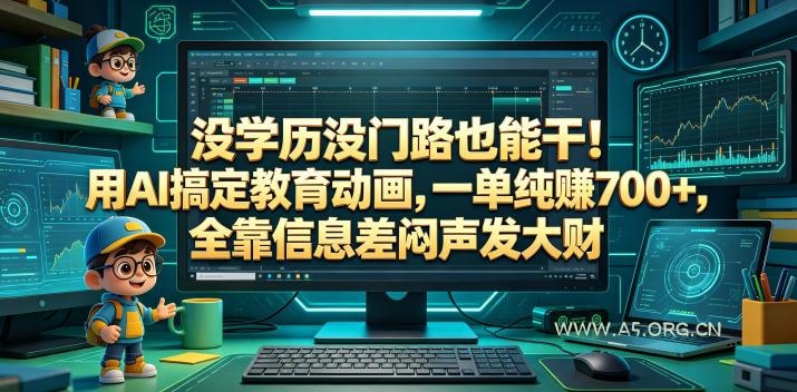 没学历没门路也能干！用AI搞定教育动画，一单纯賺700+，全靠信息差闷声发大财【揭秘】-小红泡