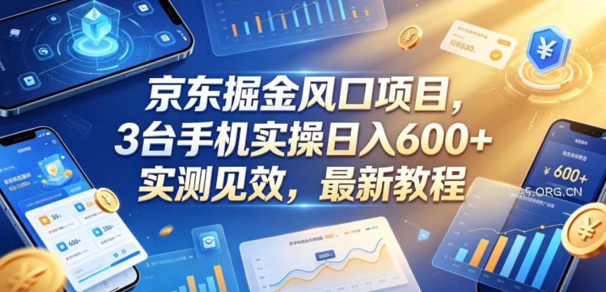 京东掘金风口项目，3台手机实操日入600+，实测见效，最新教程【揭秘】-小红泡