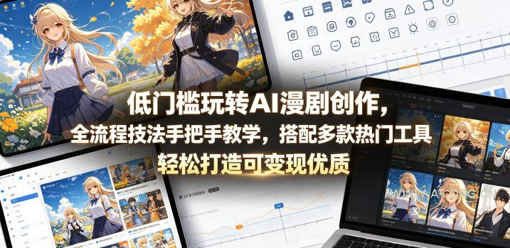 低门槛玩转AI漫剧创作,全流程技法手把手教学,搭配多款热门工具,轻松打造可变现优质作品 - 小红泡 低门槛玩转AI漫剧创作,全流程技法手把手教学,搭配多款热门工具,轻松打造可变现优质作品