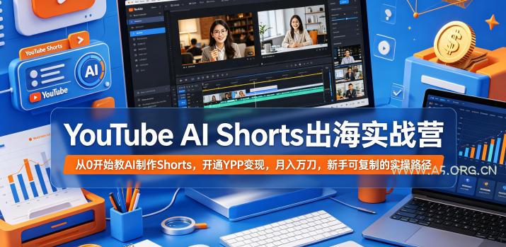 YouTube AI Shorts出海实战营,从0开始教AI制作Shorts,开通YPP变现,月入万刀,新手可复制的实操路径 - 小红泡 YouTube AI Shorts出海实战营,从0开始教AI制作Shorts,开通YPP变现,月入万刀,新手可复制的实操路径