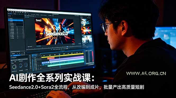 AI剧作全系列实战课：Seedance2.0+Sora2全流程，从改编到成片，批量产出高质量短剧-小红泡