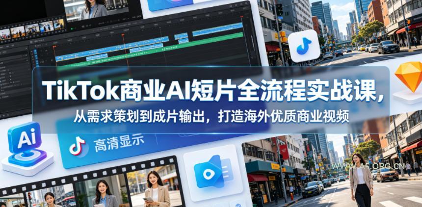 TikTok商业AI短片全流程实战课,从需求策划到成片输出,打造海外优质商业视频 - 小红泡 TikTok商业AI短片全流程实战课,从需求策划到成片输出,打造海外优质商业视频