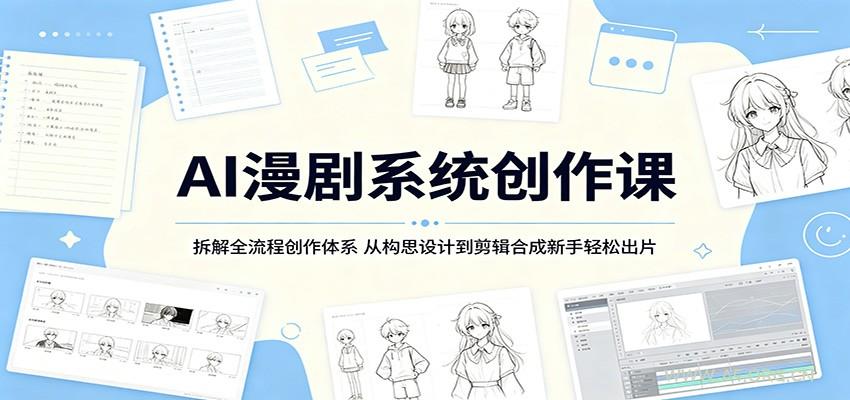 AI漫剧系统创作课:拆解全流程创作体系,从构思设计到剪辑合成新手轻松出片-小红泡