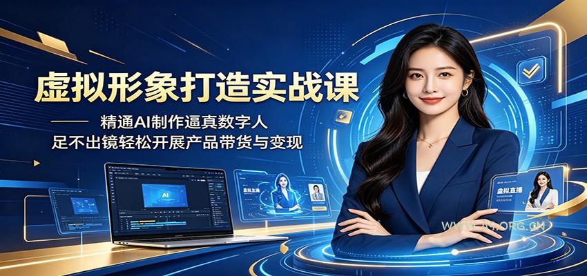 虚拟形象打造实战课:精通AI制作逼真数字人,足不出镜轻松开展产品带货与变现-小红泡