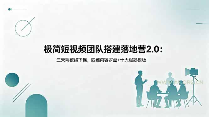 极简短视频团队搭建落地营2.0：三天两夜线下课，四维内容罗盘+十大爆款模版-小红泡