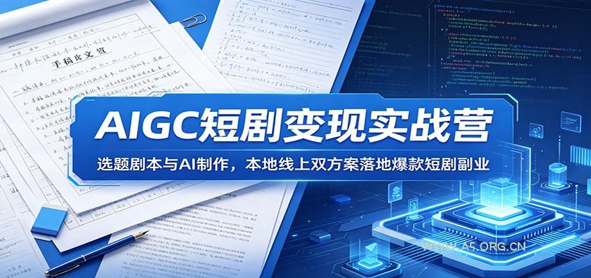 AIGC短剧变现实战营：选题剧本与AI制作，本地线上双方案落地爆款短剧副业-小红泡