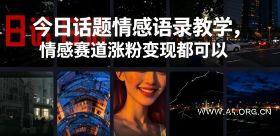 今日话题情感语录教学，情感赛道涨粉变现都可以-小红泡