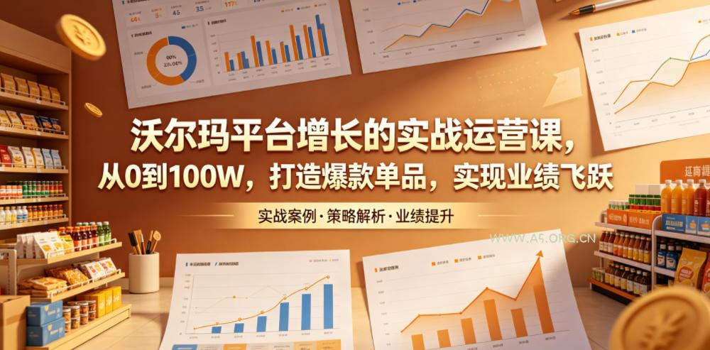 沃尔玛平台增长的实战运营课,从0到100W,打造爆款单品,实现业绩飞跃-小红泡