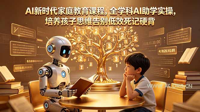 AI新时代家庭教育课程，全学科AI助学实操，培养孩子思维告别低效死记硬背-小红泡