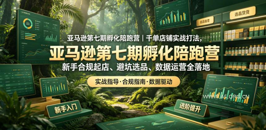 亚马逊第七期孵化陪跑营｜千单店铺实战打法，新手合规起店、避坑选品、数据运营全落地-小红泡