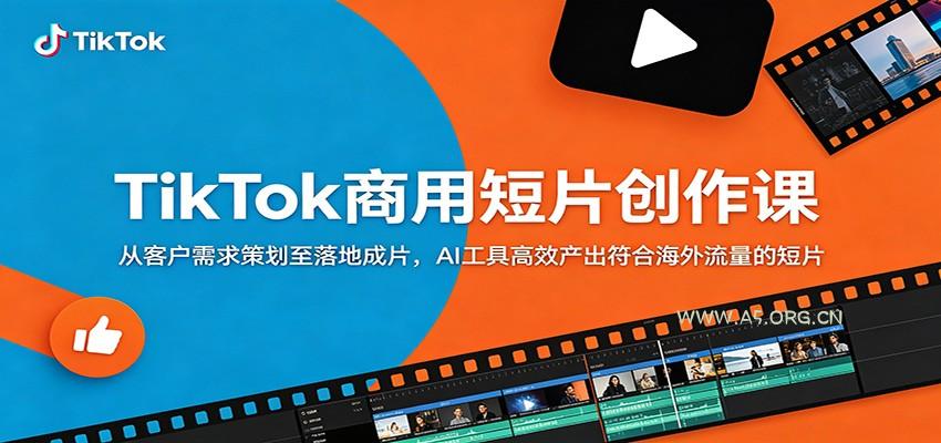 TikTok商用短片创作课：从客户需求策划至落地成片，AI工具高效产出符合海外流量的短片-小红泡