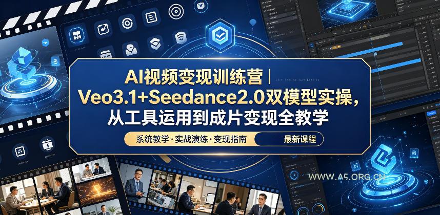 AI视频变现训练营|Veo3.1+Seedance2.0双模型实操,从工具运用到成片变现全教学 - 小红泡 AI视频变现训练营|Veo3.1+Seedance2.0双模型实操,从工具运用到成片变现全教学