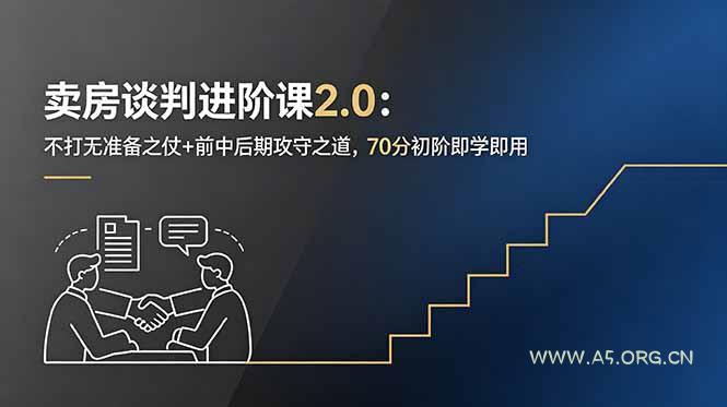 卖房谈判进阶课2.0:不打无准备之仗+前中后期攻守之道,70分初阶即学即用-小红泡