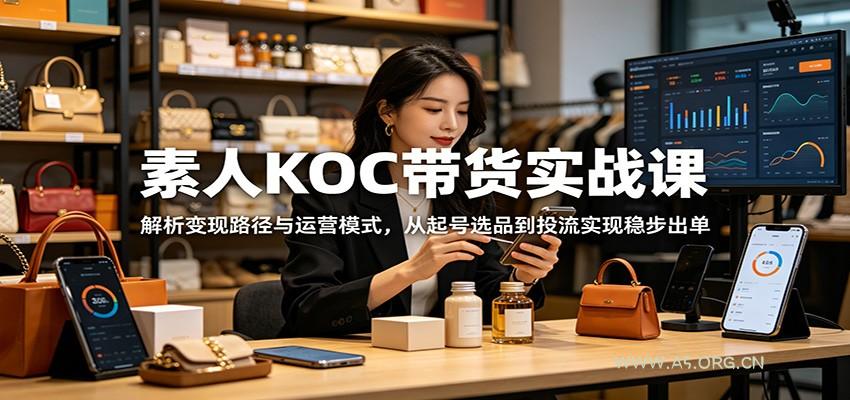 素人KOC带货实战课:解析变现路径与运营模式,从起号选品到投流实现稳步出单-小红泡
