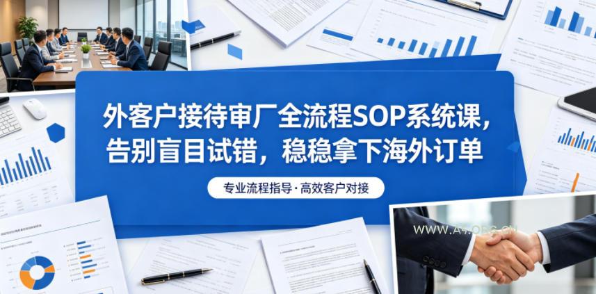 外客户接待审厂全流程SOP系统课,告别盲目试错,稳稳拿下海外订单 - 小红泡 外客户接待审厂全流程SOP系统课,告别盲目试错,稳稳拿下海外订单