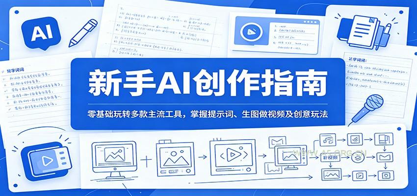 新手AI创作指南：零基础玩转多款主流工具，掌握提示词、生图做视频及创意玩法-小红泡
