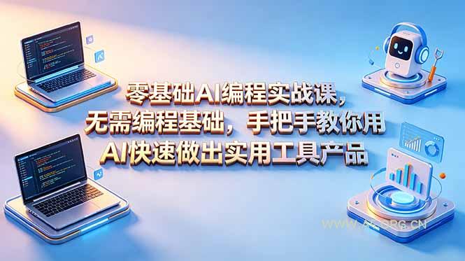 零基础AI编程实战课-更新,无需编程基础,手把手教你用AI快速做出实用工具产品-小红泡