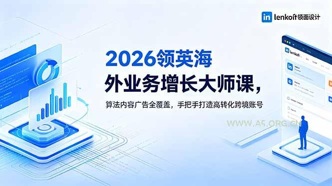 2026 领英海外业务增长大师课,算法内容广告全覆盖,手把手打造高转化跨境账号-小红泡