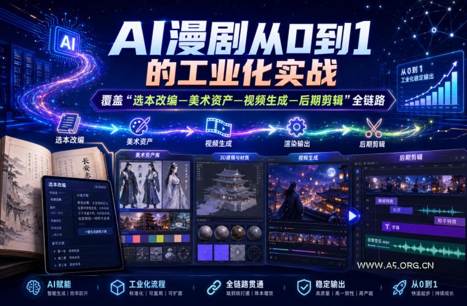 AI漫剧从0到1的工业化实战，覆盖“选本改编—美术资产—视频生成—后期剪辑”全链路(更新6月)-小红泡