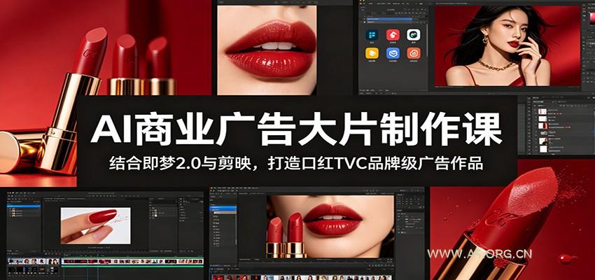 AI商业广告大片制作课：结合即梦2.0与剪映，打造口红TVC品牌级广告作品-小红泡