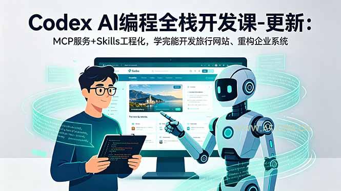 Codex AI编程全栈开发课-更新:MCP服务+Skills工程化,学完能开发旅行网站、重构企业系统 - 小红泡 Codex AI编程全栈开发课-更新:MCP服务+Skills工程化,学完能开发旅行网站、重构企业系统 - 小红泡